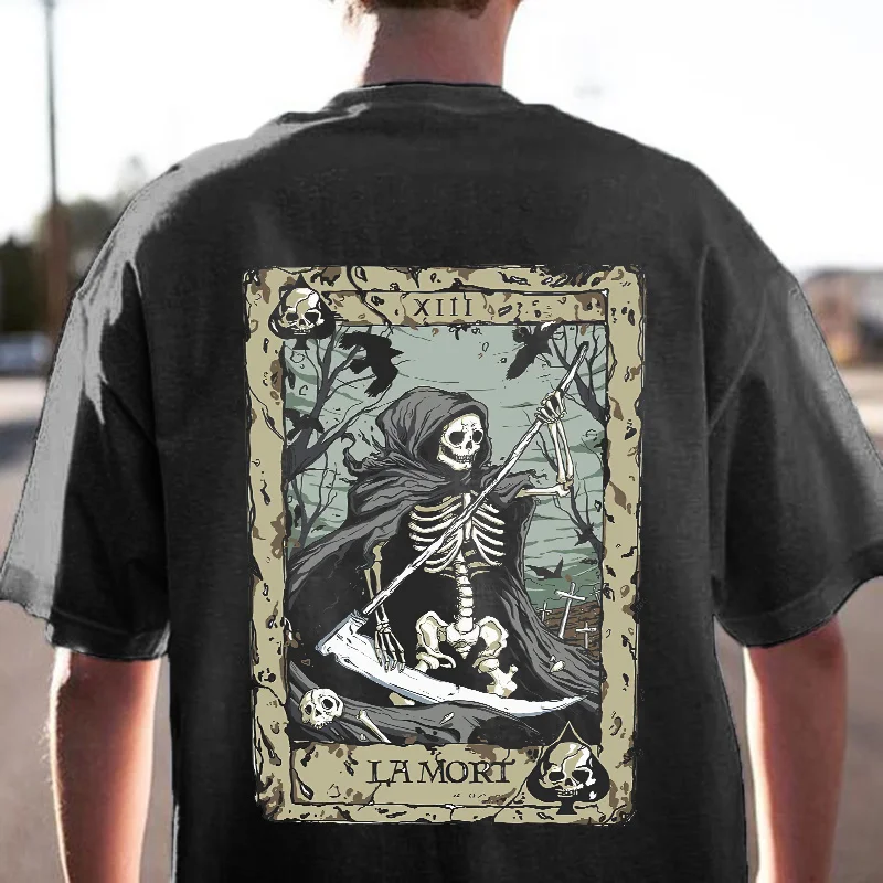 UPRANDY Human Skeleton Death Printing Men's T-shirt Designer -  UPRANDY