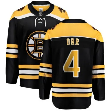 Men's Boston Bruins #4 Bobby Orr Black Throwback CCM Stitched NHL Jersey