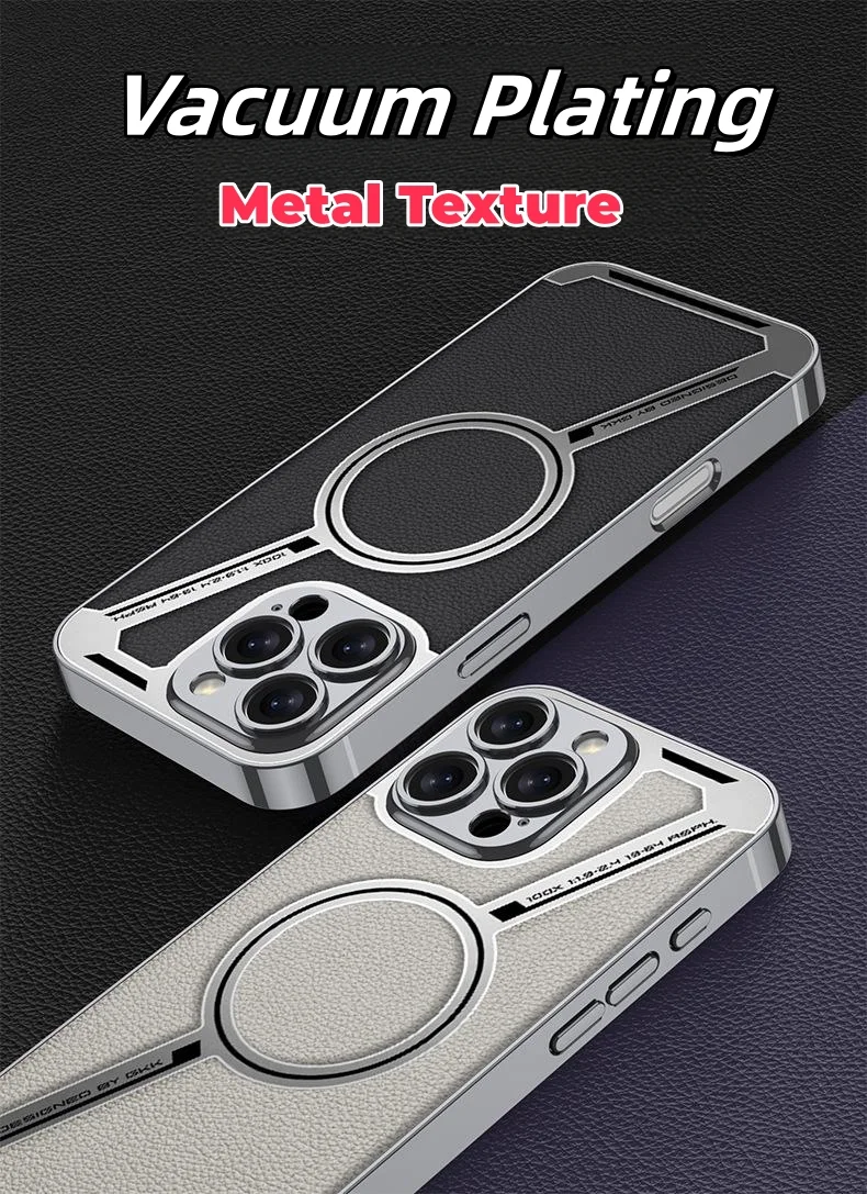 Suitable for iPhone 16 electroplated leather mobile phone case