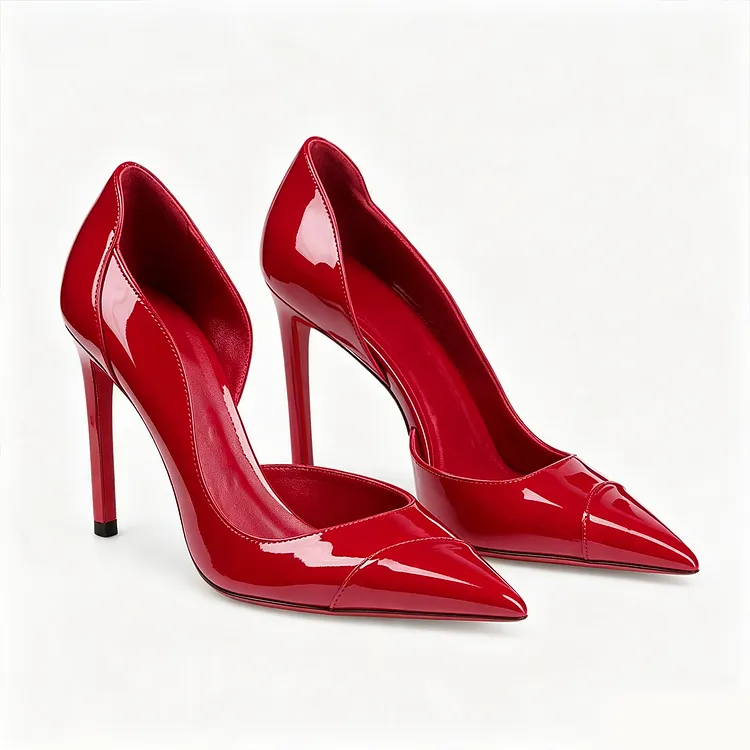 100mm Women's Classic 100mm Pointed-Toe Heels Red Bottom Pumps VOCOSI VOCOSI