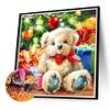 (40*40cm)Christmas Teddy Bear - Full Round Drill Diamond Painting
