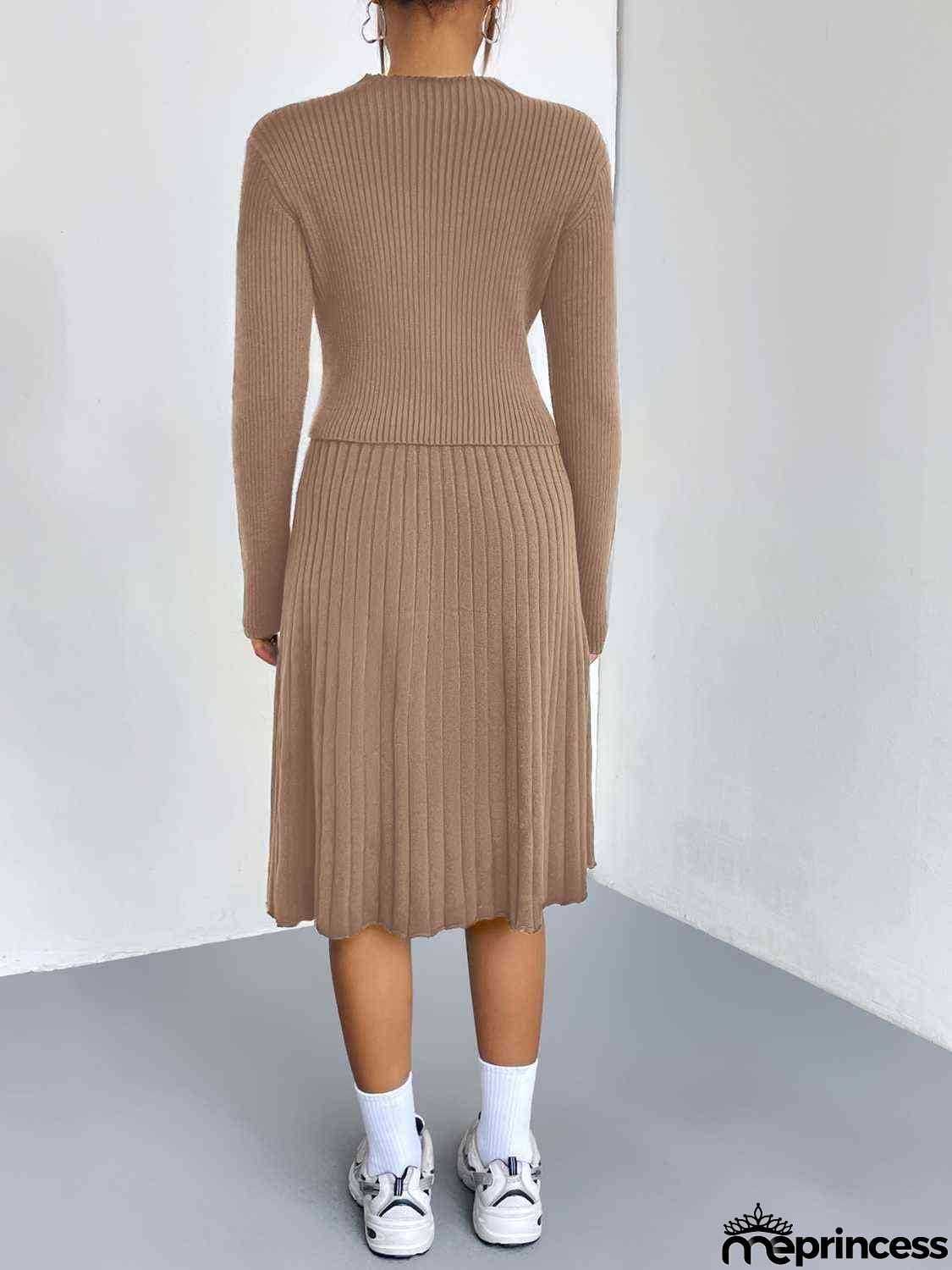 Rib-Knit Sweater and Skirt Set