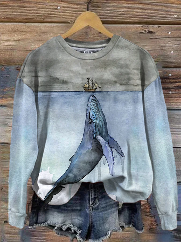 Women's Whale Painting Sweatshirt