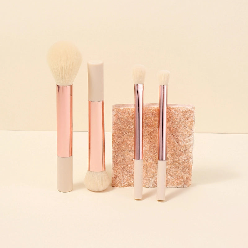 Lady Minimalist Artificial Fiber Plastic Handgrip Makeup Brushes 1 Set