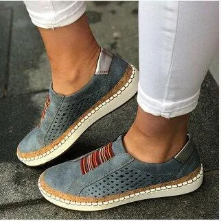 Strong Geometric Leather Zapatillas Shoes for Women
