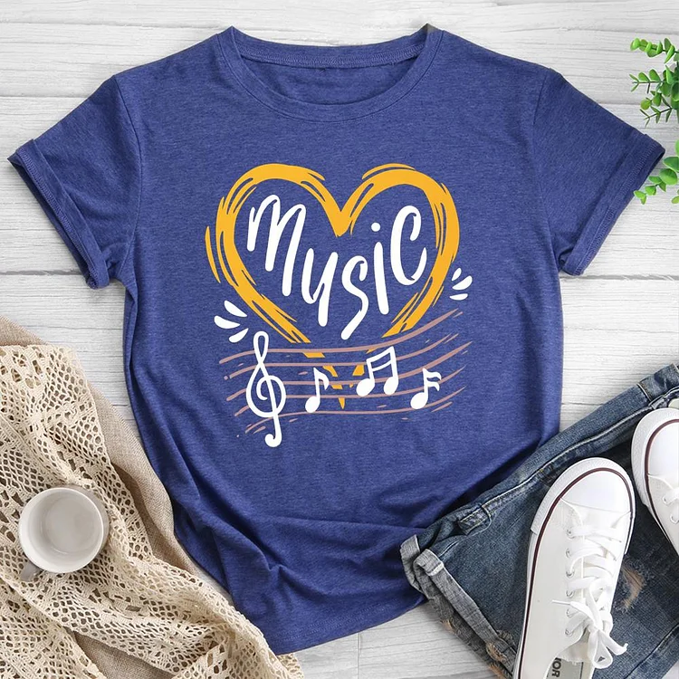 Music Teacher Round Neck T-shirt