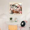 Cat Sleeping In A Pink Basket-11CT Stamped Cross Stitch 40*40cm/15.75*15.75in