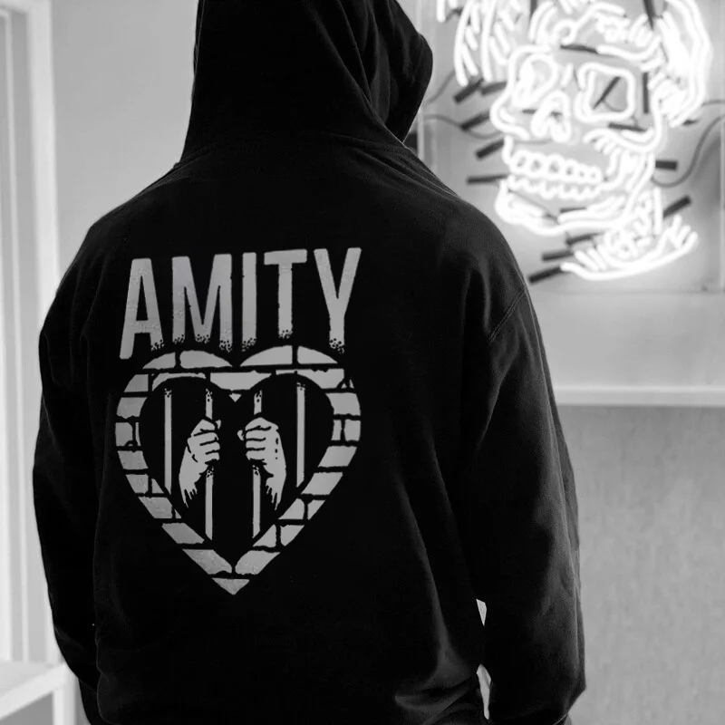 Amity Printed Casual Men's Hoodie -  