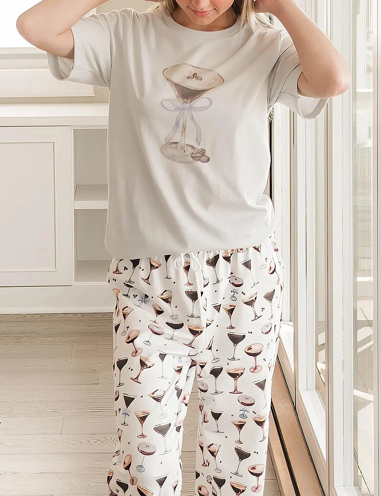 Women's Espresso Martinis Casual Pajama Set