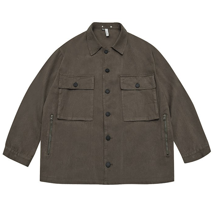 Men's Thickened Vintage Washed Multi Pocket  Thickened Multi Bag Jacket For Fishing,Hunting,Outdoor,Work