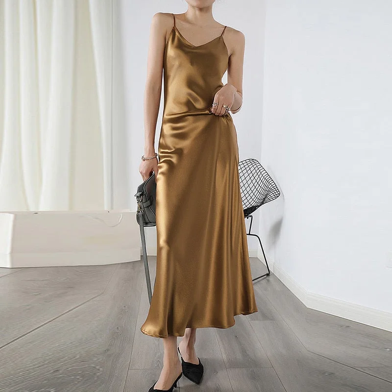 Women Spaghetti Strap Party Dress 2022 ZANZEA Fashion Summer Sundress Female Slip Dresses Solid Elegant Vestidos