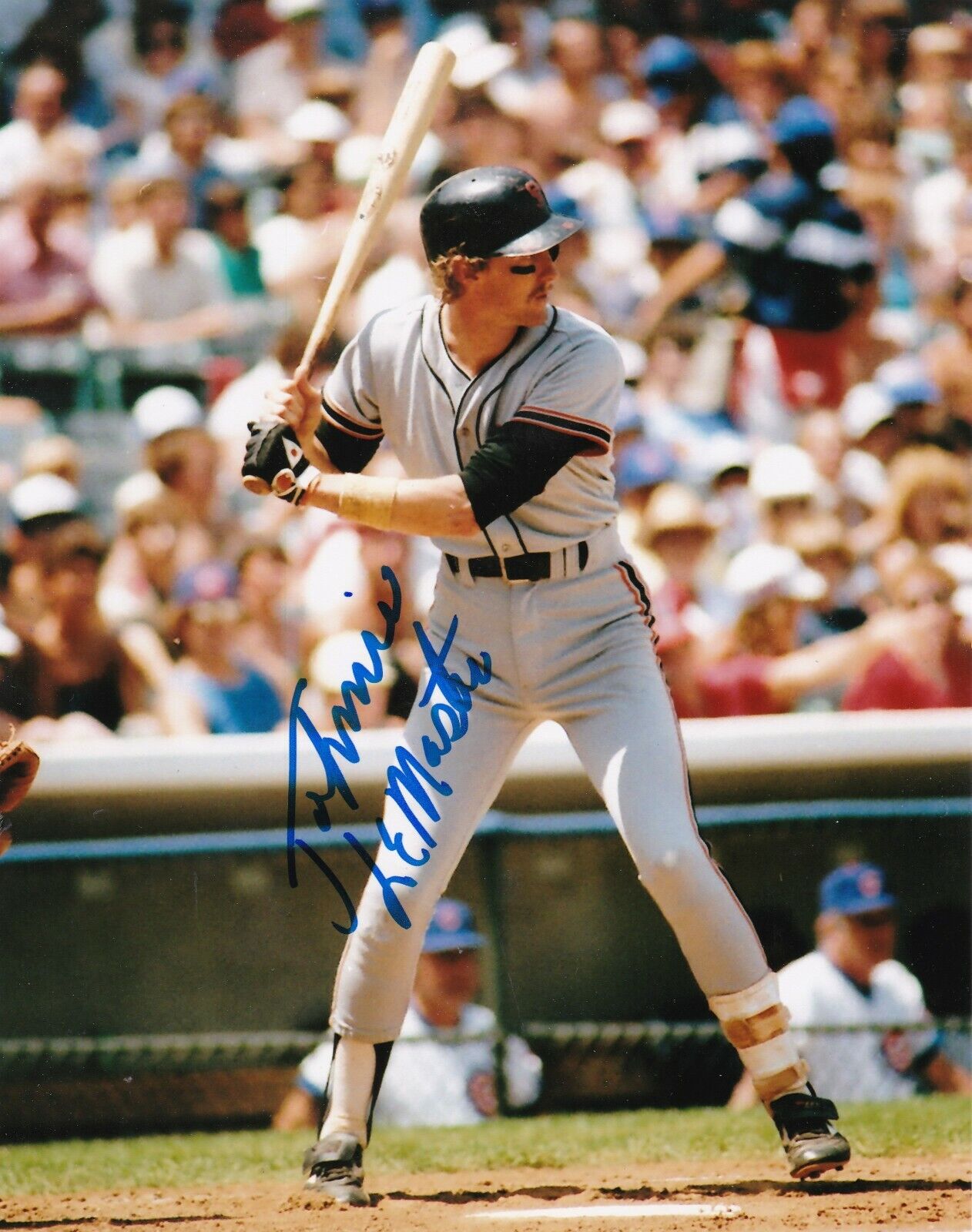 JOHNNIE LEMASTER SAN FRANCISCO GIANTS ACTION SIGNED 8x10