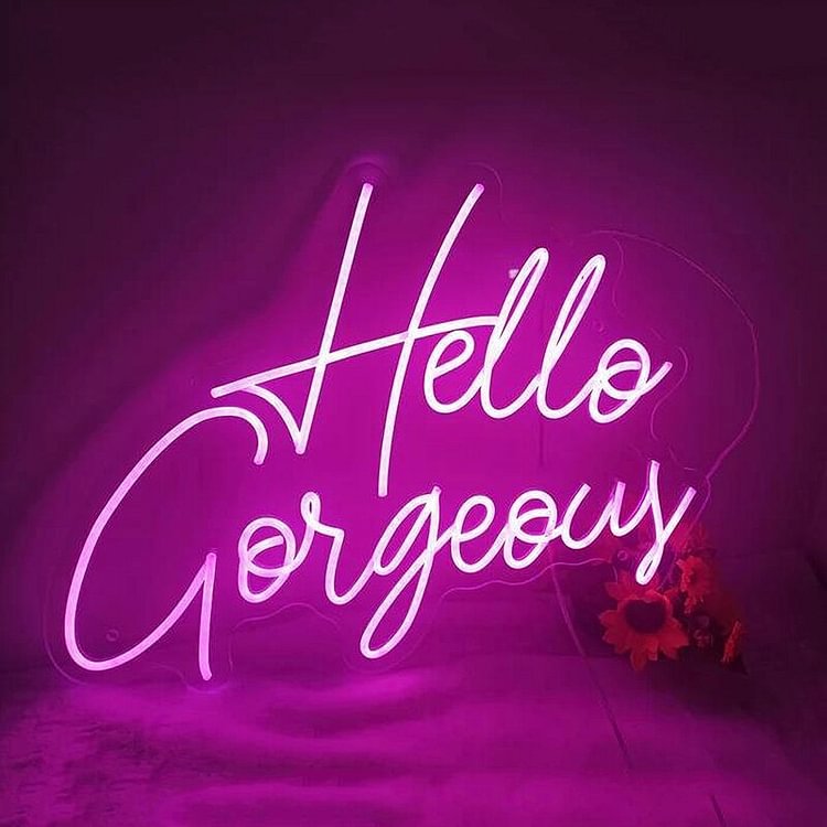 Hello Gorgeous Neon Sign Light Board Wall Deco LED Neon Signs Board For Bedroom Bar Club Party Weddings Decor Personalized Gifts