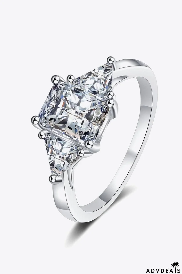 3 Carat Moissanite 925 Sterling Silver Rhodium-Plated Ring