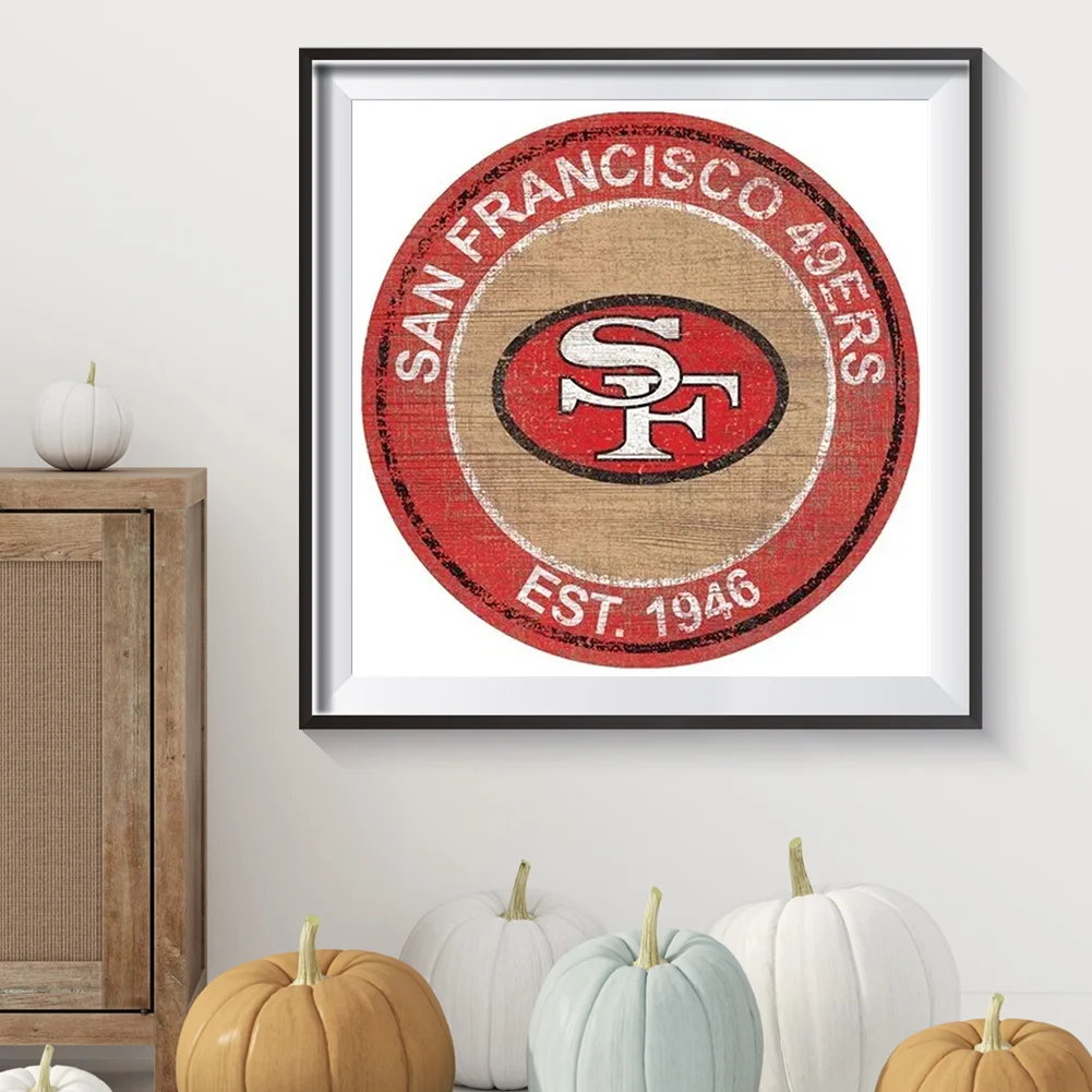 Diamond Painting - Full Round Drill - San Francisco 49ers Football Team(30*30cm)