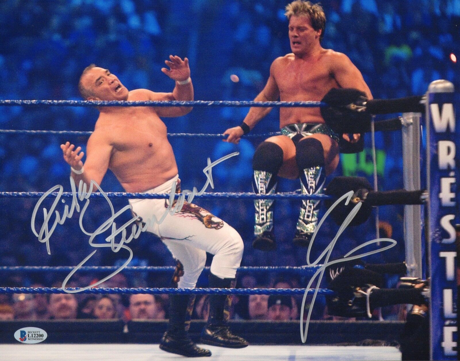 Chris Jericho & Ricky Steamboat Signed 11x14 Photo Poster painting BAS COA WWE Wrestlemania 25