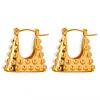 Stylish Bag Design Golden Silver Earrings