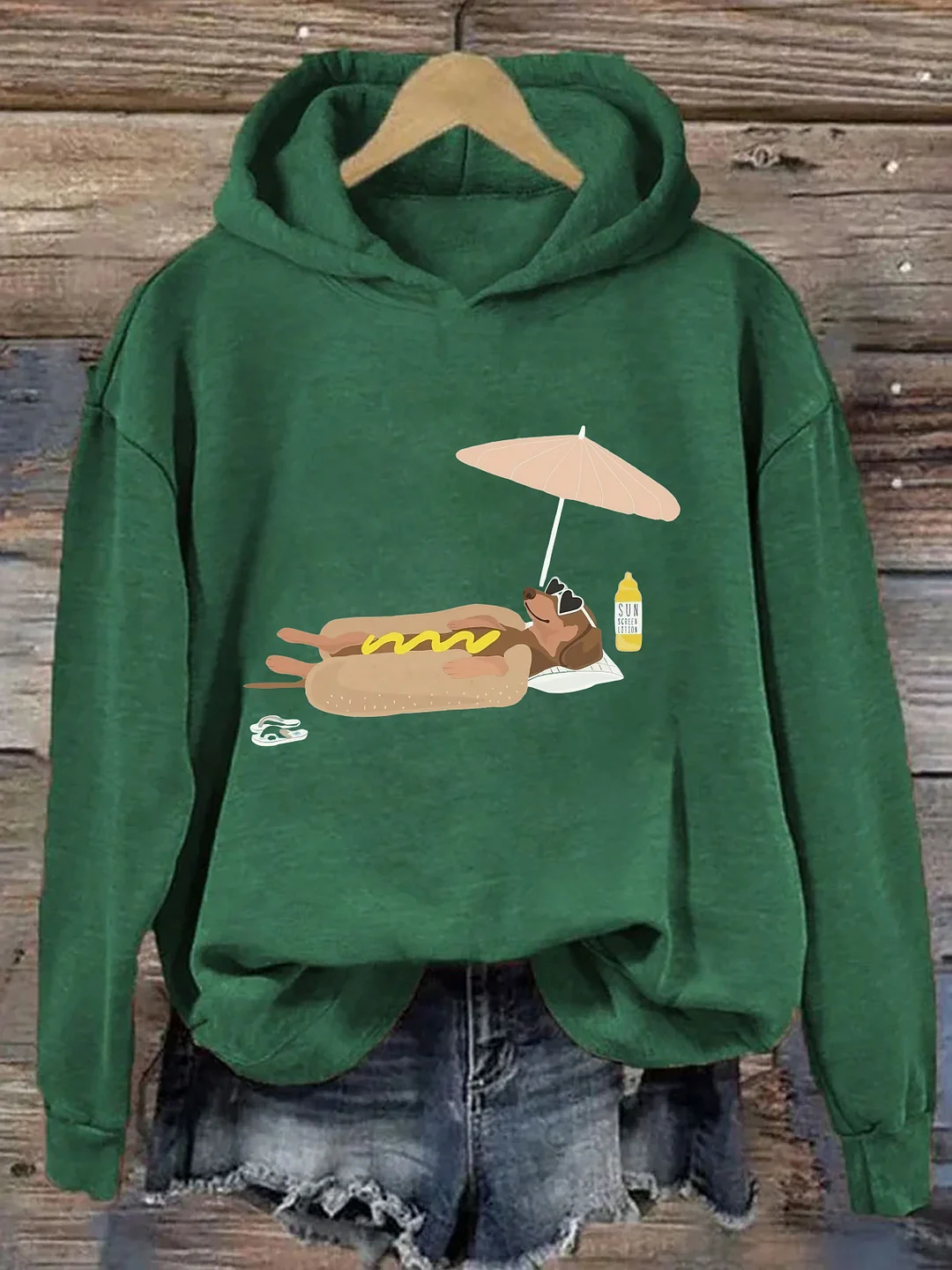 Dog Lounging by Hot Dog  Hoodie