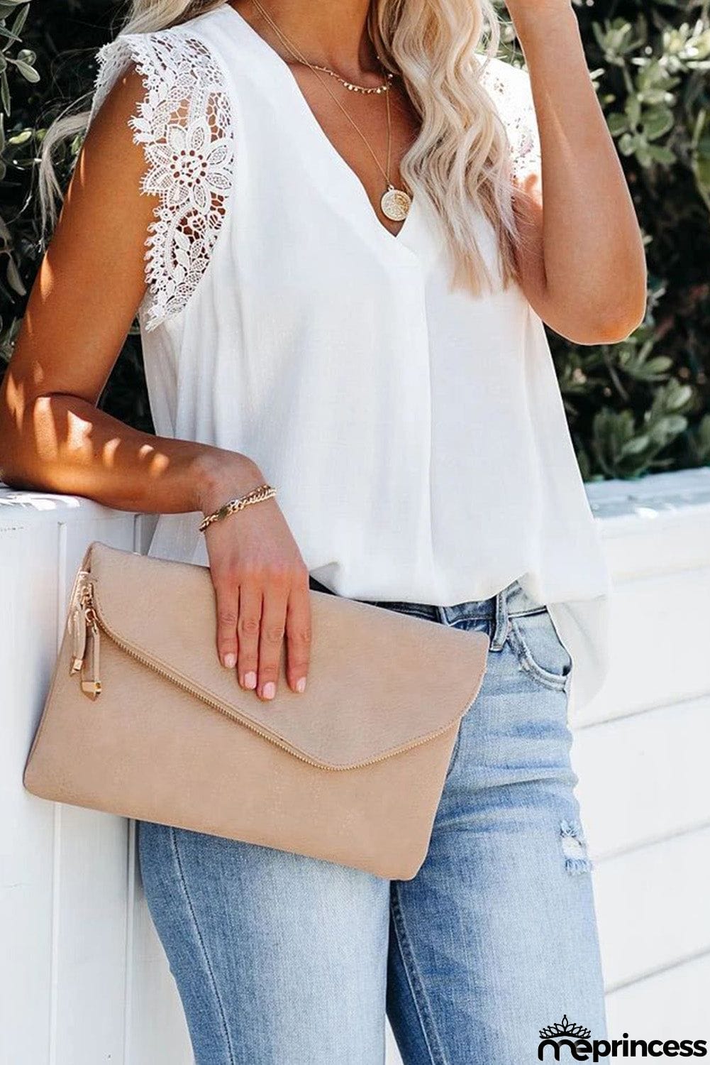 Sleeveless Crochet Lace Blouse