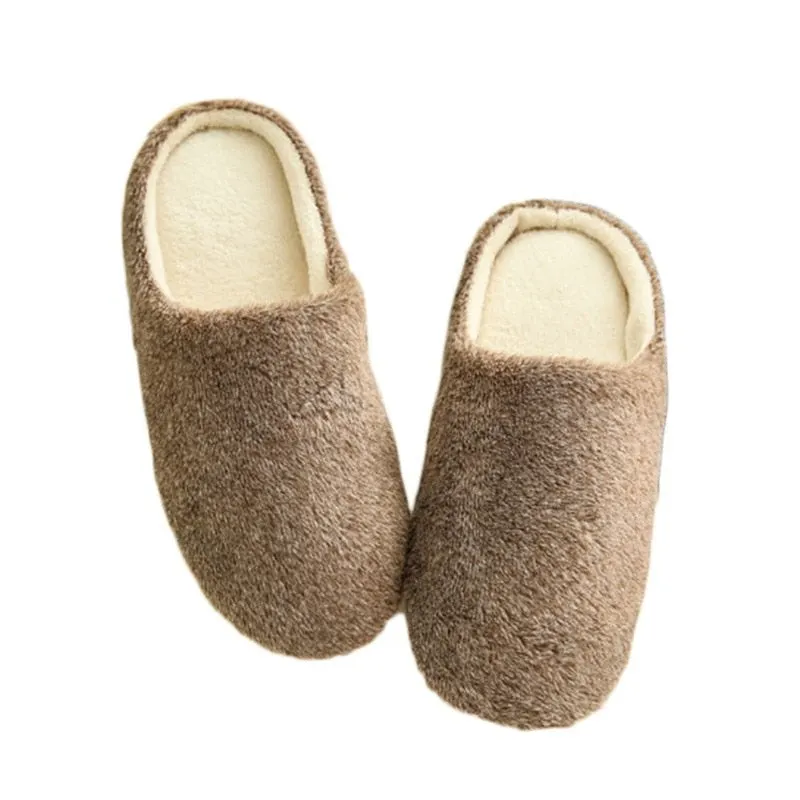 Men Women Wool House Slippers Warm Soft Flat Shoes Home Indoor Footwear Candy Color Autumn Winter Fashion 2021 Shoe Plus Size 45