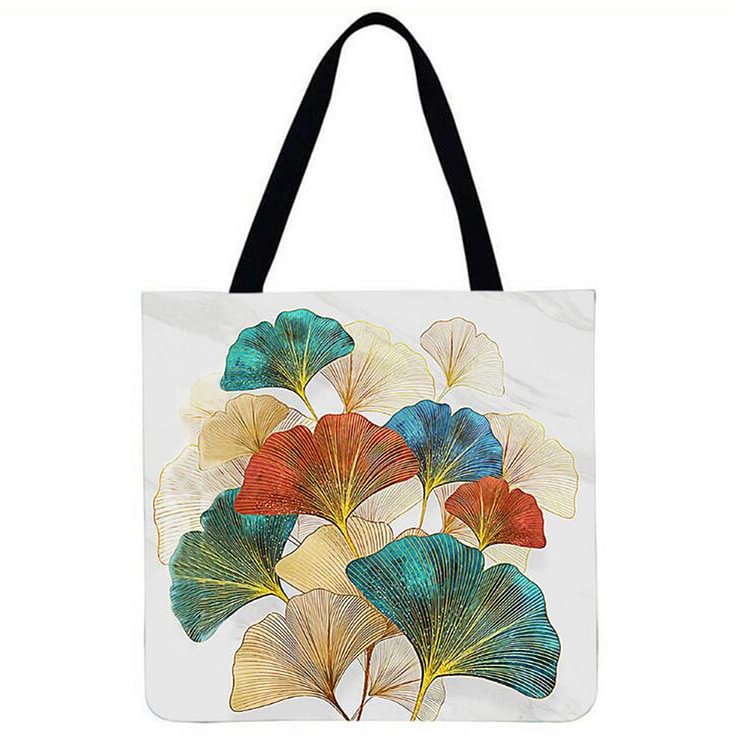 Ginkgo Leaf Linen Tote Bag