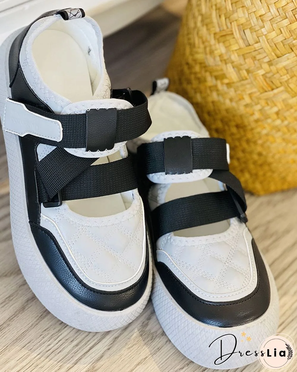 Velcro Colorblock Quilted Muffin Sneaker