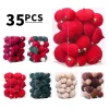 35PCS Christmas Tree Velvet Hanging Decor Balls