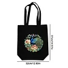Premium DIY Green Peacock Canvas Tote Bag Embroidery Kit with Hoop Frame 32x37cm