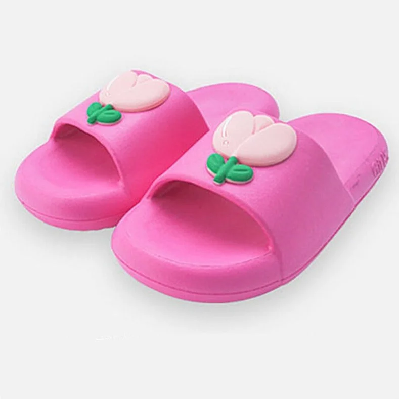 Summer Sweet Tulip Women Slippers Eva Soft Bottom Word Sandals Women Slippers Female Students Girl Heart Creative Home Slippers