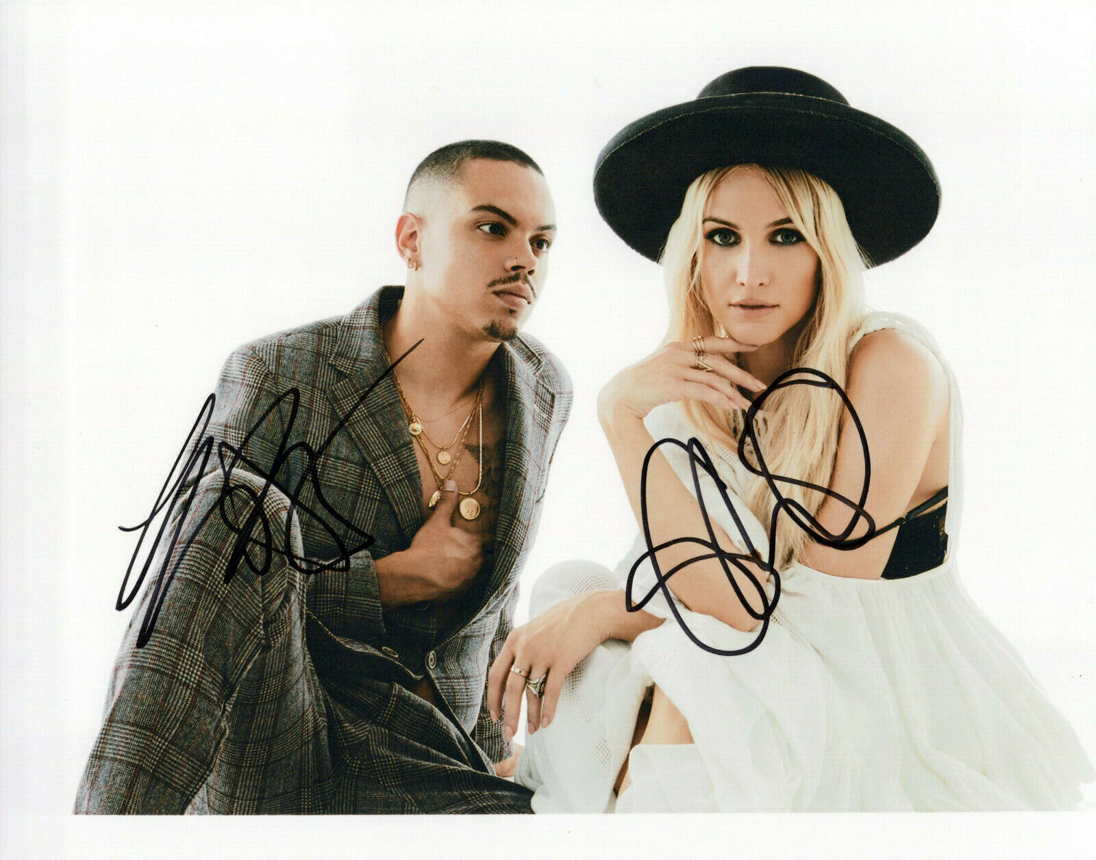 Ashlee Simpson & Evan Ross glamour shot autographed Photo Poster painting signed 8X10 #1