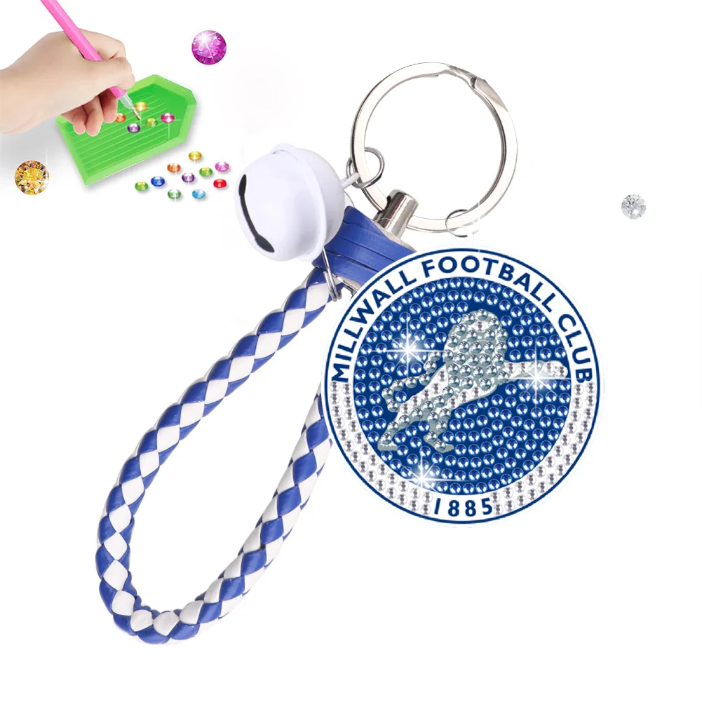 【Upgrade】UK Football Club DIY Diamonds Painting Keychain Crystal Mosaic Keyring Crafts Gift(Double Sided)