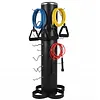 [US Local Warehouse] Vertical Gym Organization for Home Gym Storage Organizer Rack with Lat and Curl Bar Revolving Bars Workout Equipment Storage for 36 Handles & Straps Home Accessories Organization