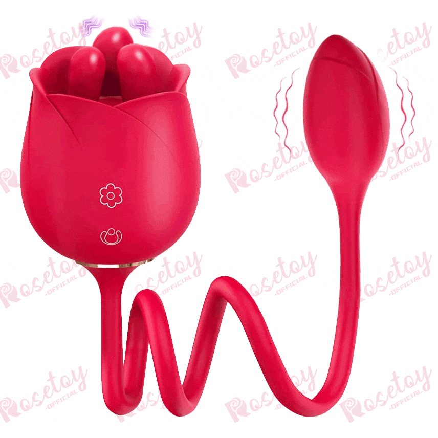 S475-3 Three Pistils Rose Toy With Vibrating Bud - Rose Toy
