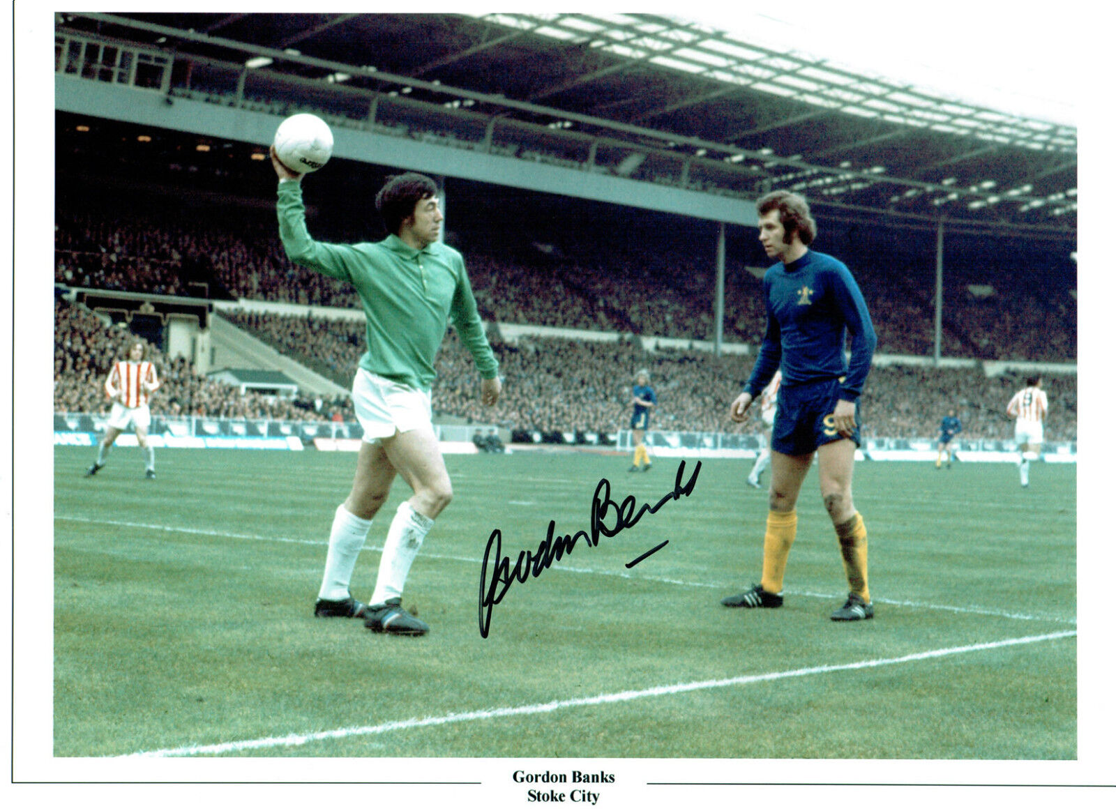 Gordon BANKS Signed Autograph Stoke City Goalkeeper 16x12 Photo Poster painting AFTAL COA