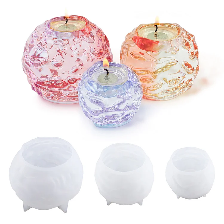 Irregular Sphere Candle Holder Resin Molds CrazyMold