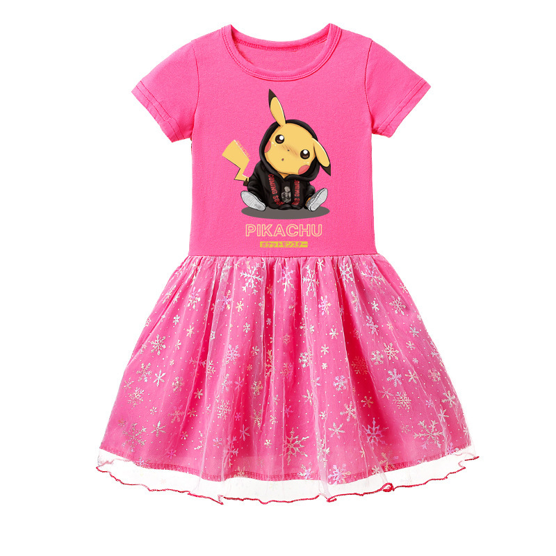 Mayoulove Pikachu Mesh Skirt - The Ultimate Pikachu Fan Apparel for Kids - Unique, Comfortable, and High-Quality - Perfect for Your Little Fan - Pikachu Mesh Skirt-Mayoulove