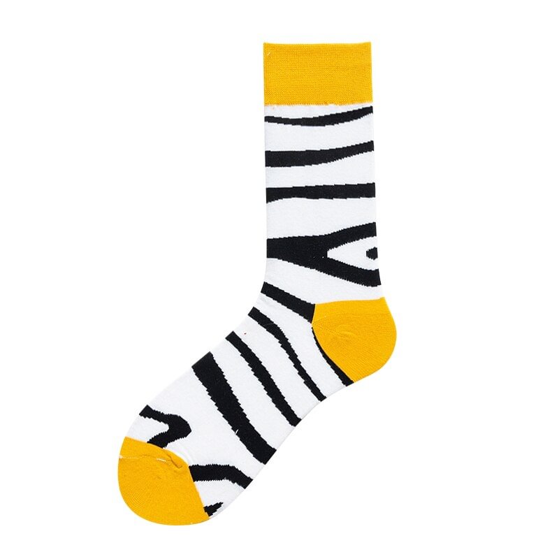 Unisex Painting Style Women Socks 100 Cotton Harajuku Colorful Kawaii Streetwear Full Socks Funny Cute Animal Striped 1 Pairs
