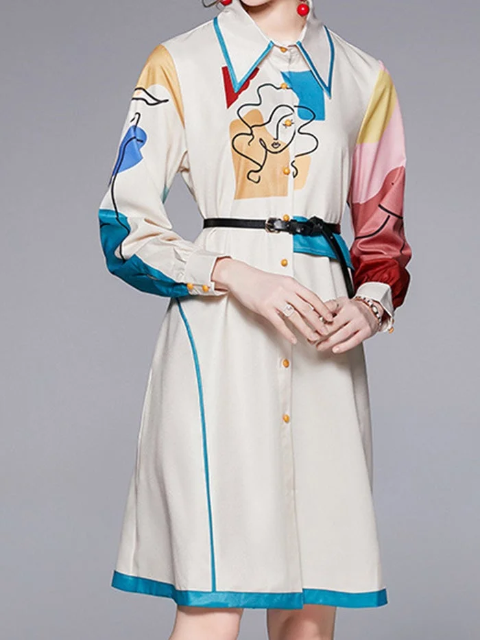 Fashion Print Shirt Dress