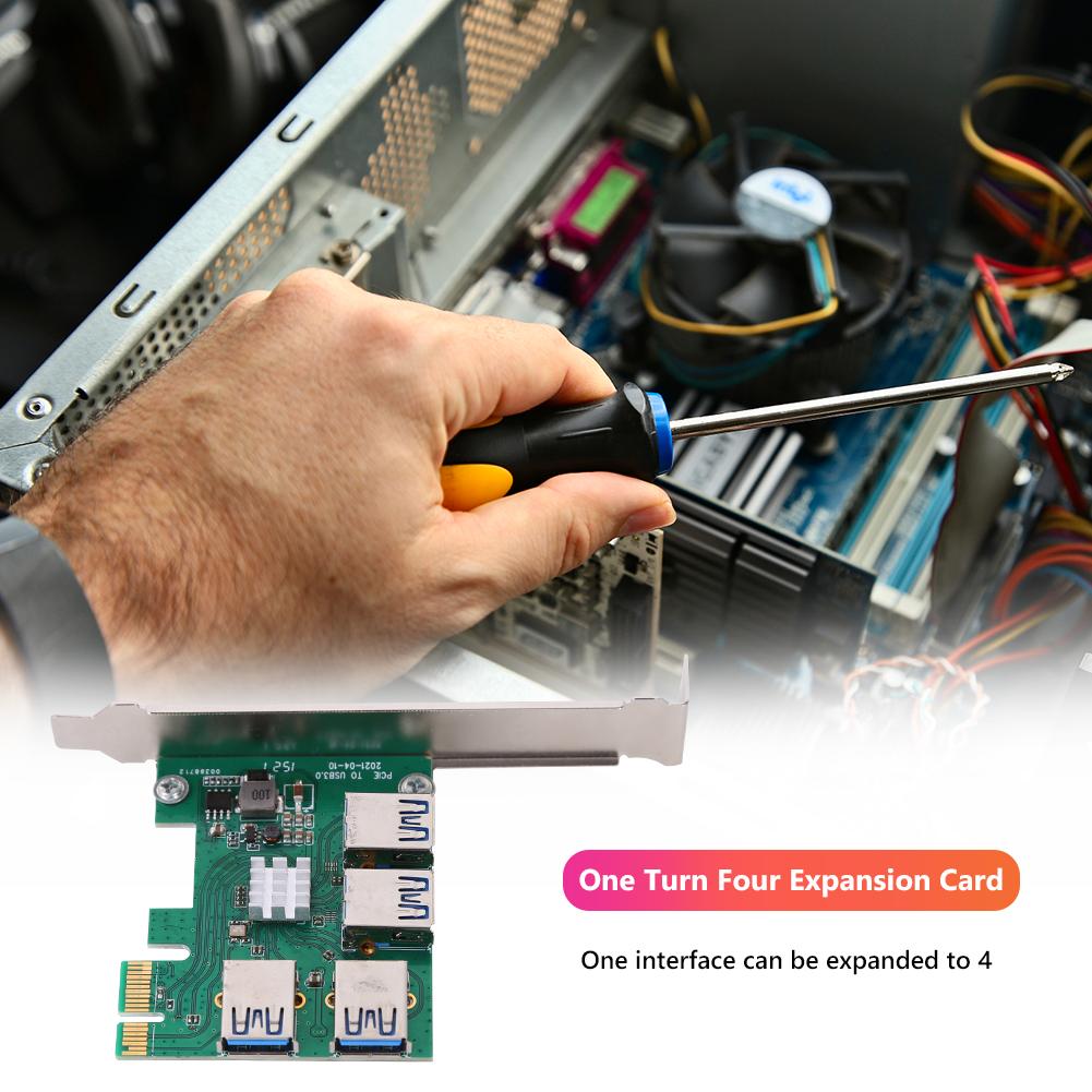 

USB PCI-E Extender Converter 4 Ports USB 3.0 HUB PCI-Express Riser Card, 501 Original
