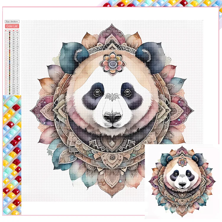 Panda 30*30CM (Canvas) Full Square Drill Diamond Painting gbfke