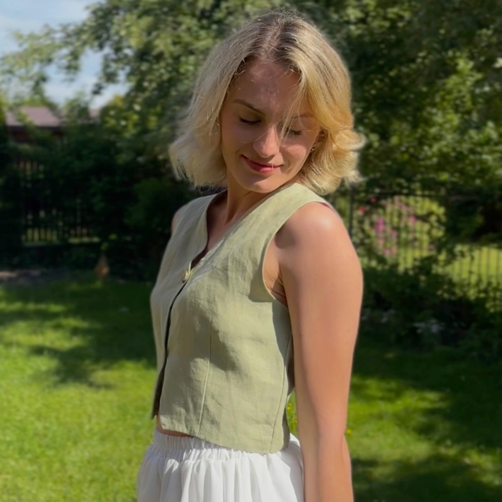 100% European Linen Vest REAL SILK LIFE