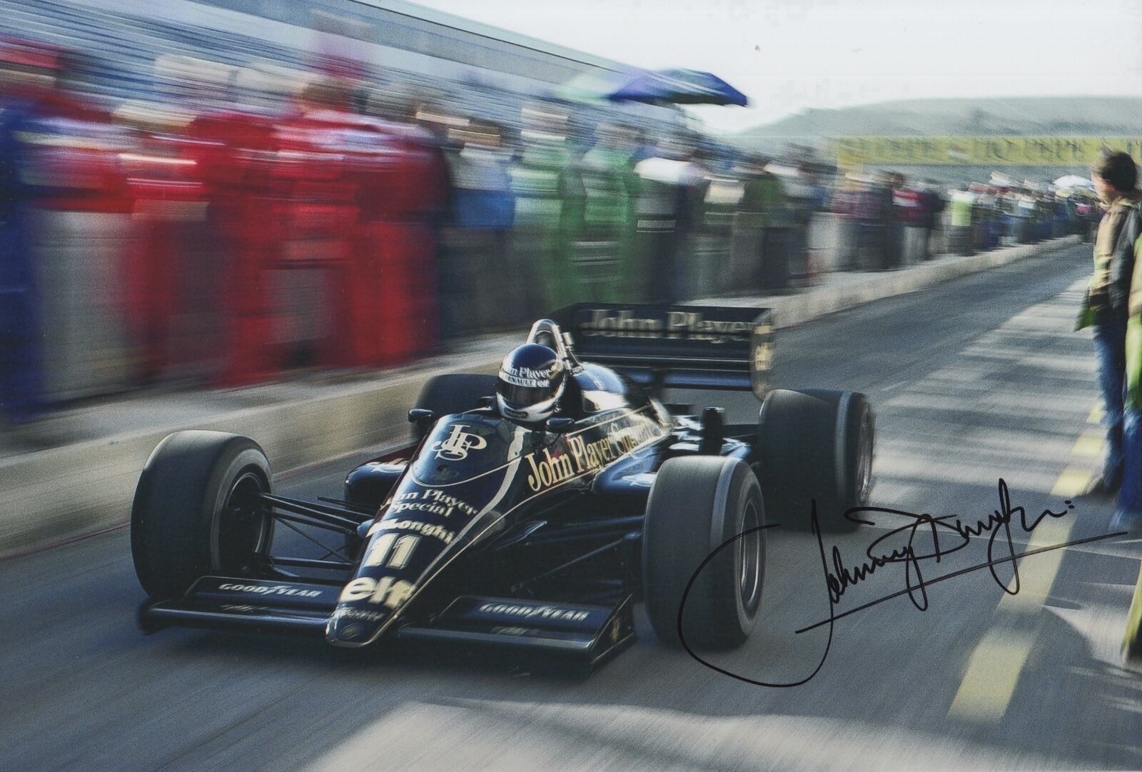 Johnny Dumfries Hand Signed John Player Special Lotus 12x8 Photo Poster painting F1 7.