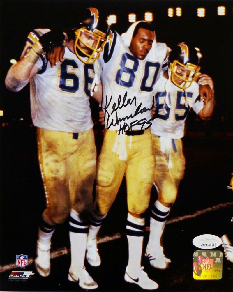 Kellen Winslow Autographed Chargers 8x10 PF Photo Poster painting Helped off Field w/ HOF JSA-W