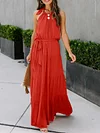 Simple Backless Halterneck Maxi Dress