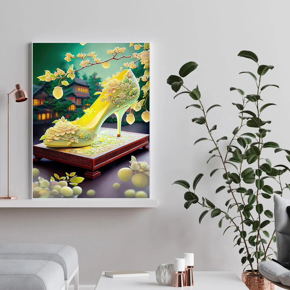 Full Round Diamond Painting 30*40cm - Dreamy Retro High Heels