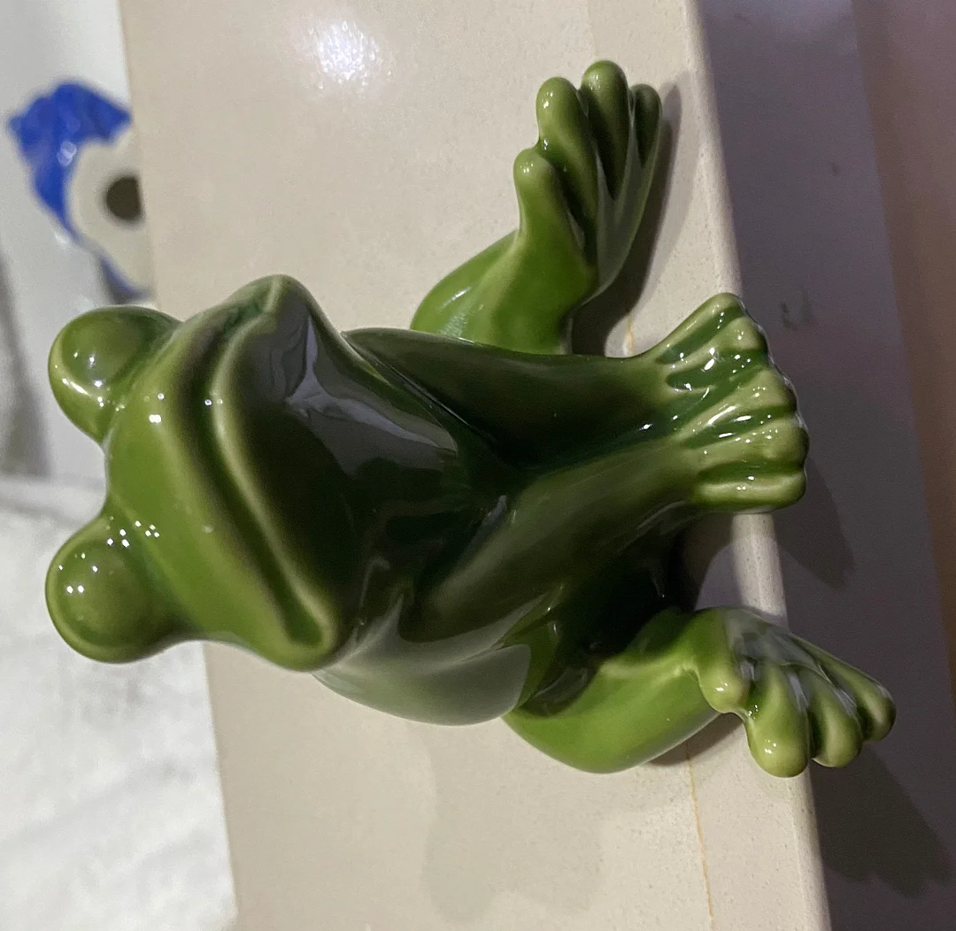 2 Frog Porcelain Toilet Bolt Covers 