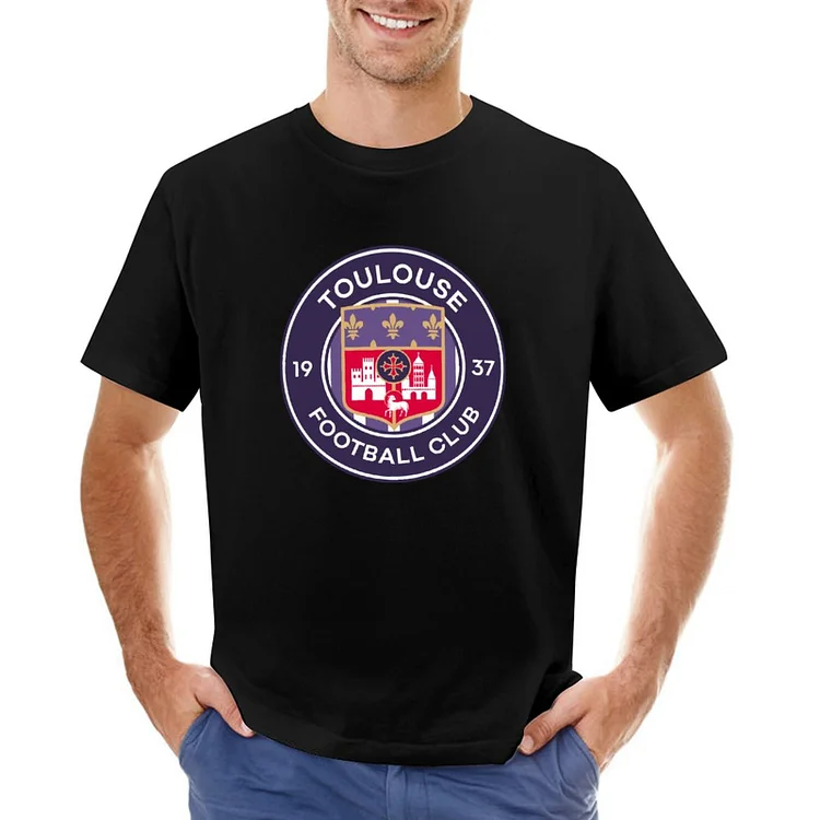 Toulouse FC Tiger Pattern Lightning Icon Design T-shirt À Manches Courtes Gildan Pour Homme