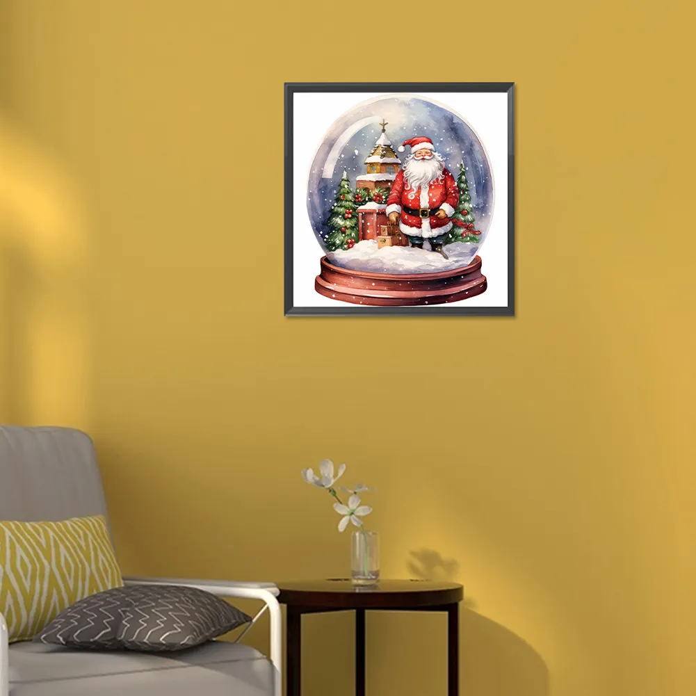 Diamond Painting - Full Round Drill - Santa Claus Crystal Ball(Canvas|30*30cm)