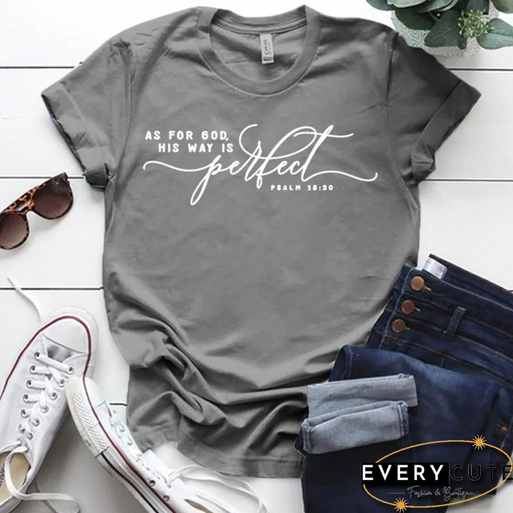 Womens Short Sleeved God Shirts Christian Saying Printed Tops Women Casual Solid Color