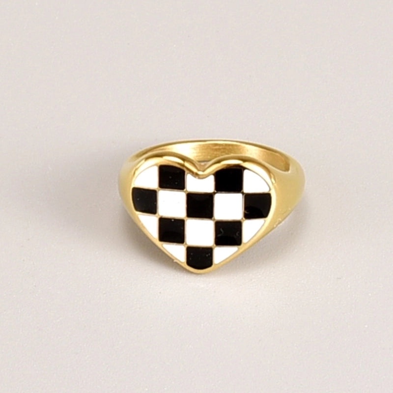 Minimalist Classic Style Streetwear Heart Shape 304 Stainless Steel 18K Gold Plated Plating Rings